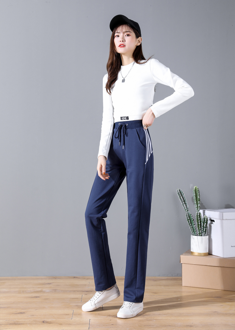 Loose straight elastic drawstring casual pants for women G32-CR206