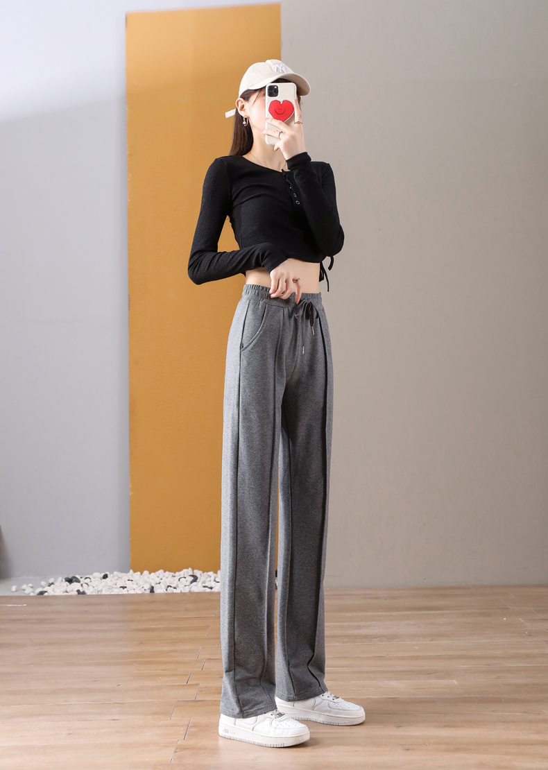 Autumn and winter solid color wide-leg casual trousers for women G32-CR6611