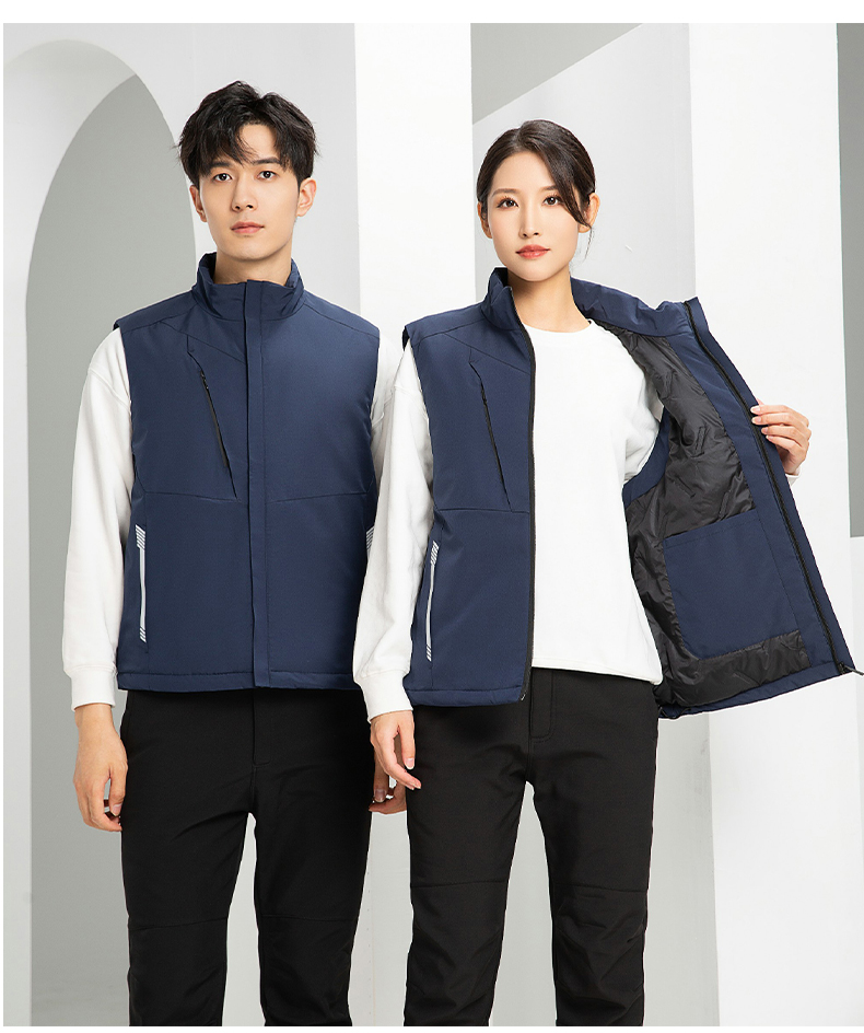 Polyester pongee zipper jacket vest for men and women YZ03-G9906