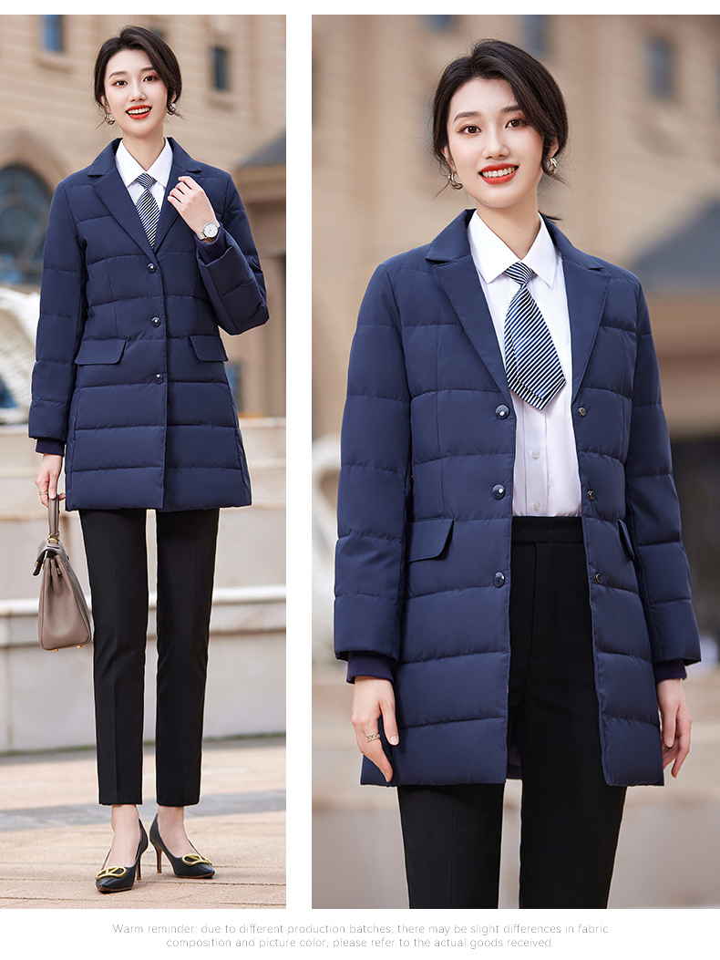 Lapel Thickened Down Cotton Jacket Mid-Length Women Model DY7-253 Women Model