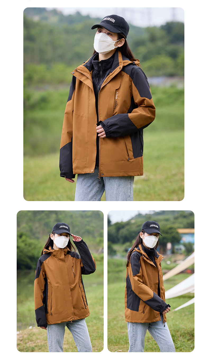 Hard shell couple three-in-one jacket KS-1818S women