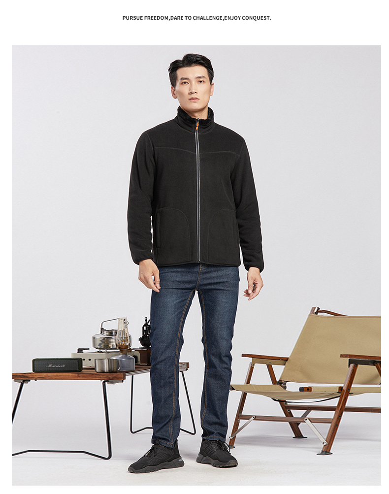 Upgraded version of double-sided fleece jacket for men H09-K1009A