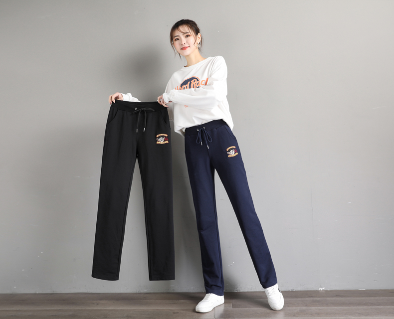 Elastic sports pants women casual sweatpants straight pants women style G32-CR006