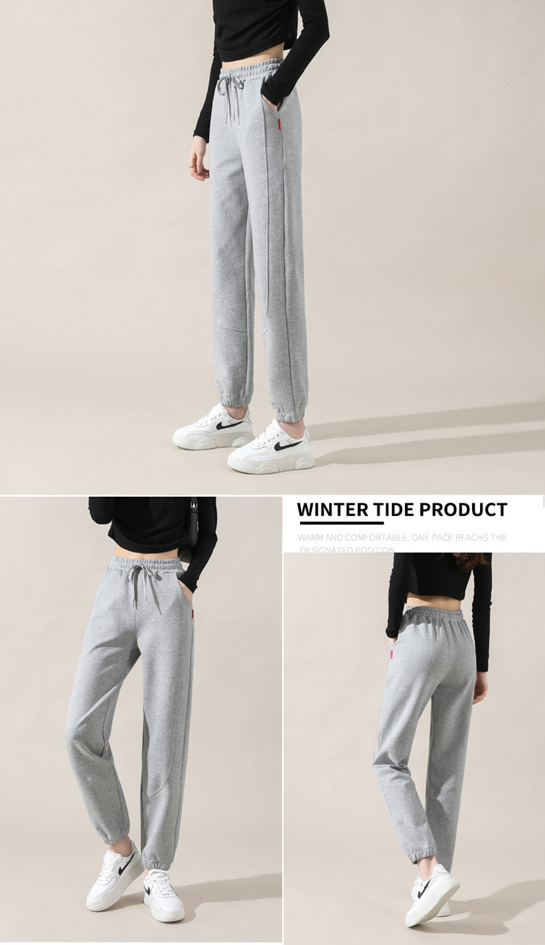 Autumn and winter warm solid color casual pants for women G32-CR6136