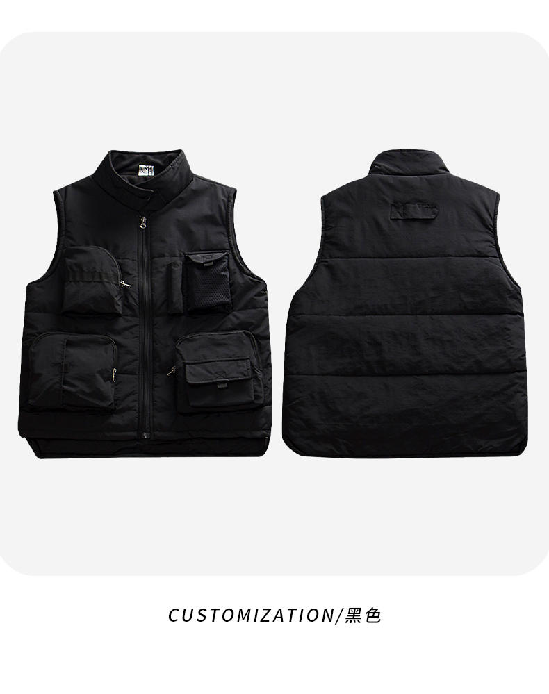 Autumn and winter quick-drying multi-pocket cotton vest E01-3053