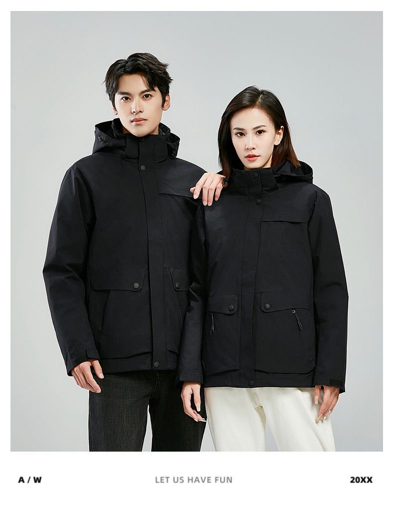 Outdoor detachable down three-in-one couple jacket KE-7018