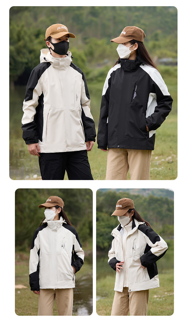 Hard shell couple three-in-one jacket KS-1818S men