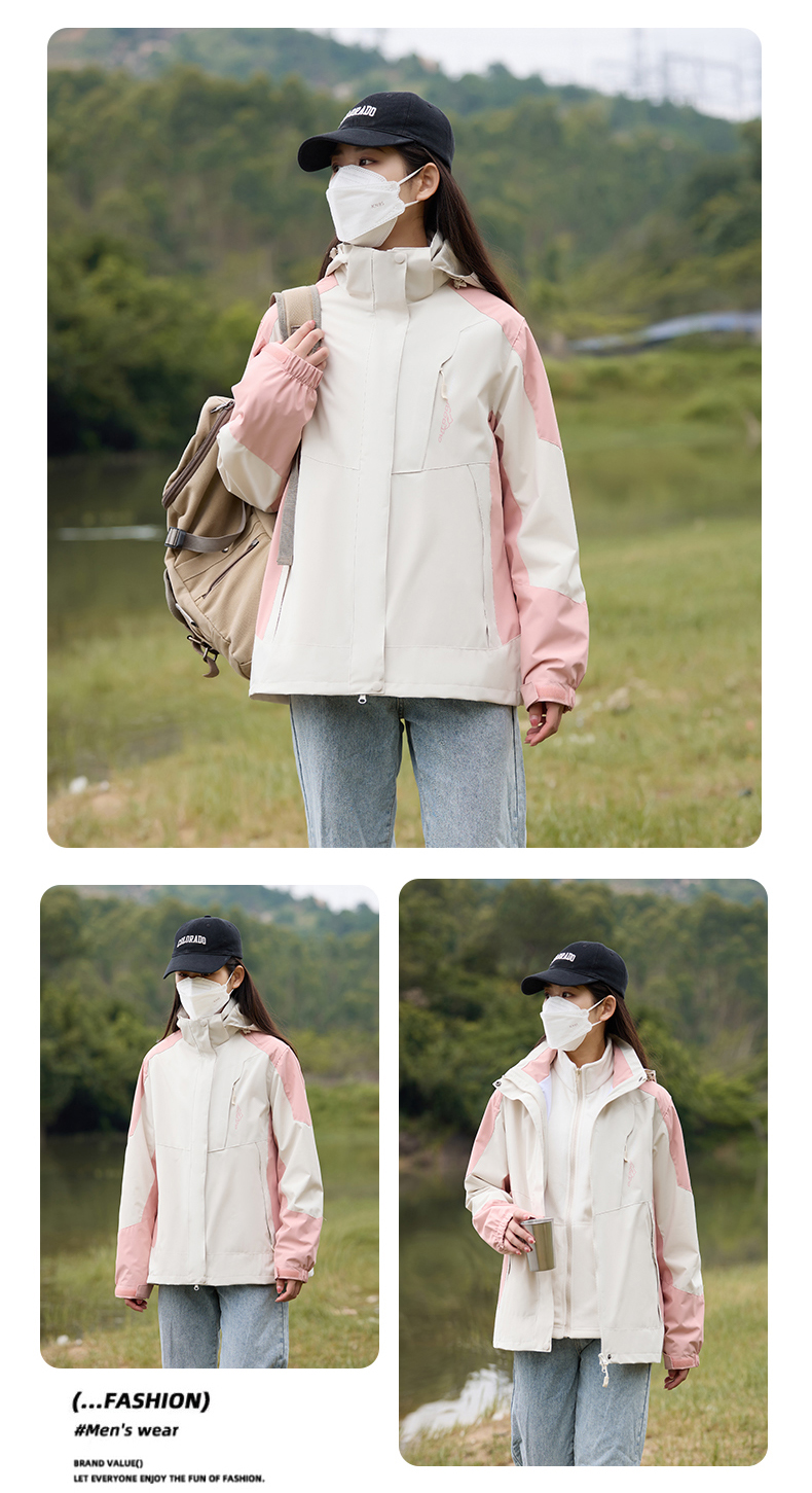 Hard shell couple three-in-one jacket KS-1818S women