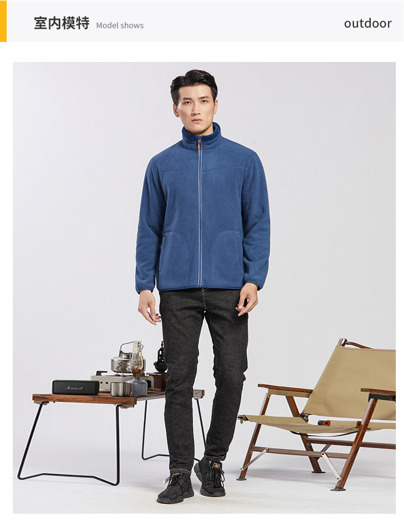 Upgraded version of double-sided fleece jacket for men H09-K1009A