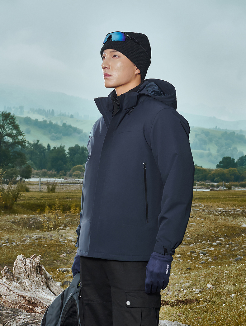 Graphene heat-collecting lotus leaf water-repellent jacket with cotton and one-piece jacket for men H09-LW79659