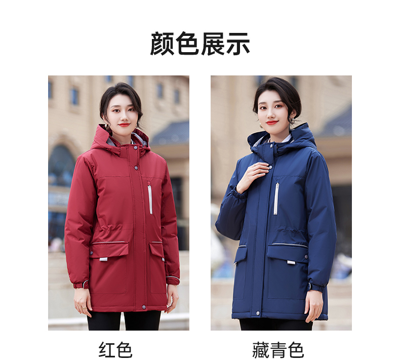 Autumn and winter warm hooded large pocket cotton jacket for women DY7-2289