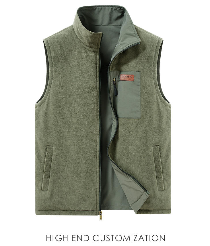 Thickened fleece warm double-sided vest E01-7929R