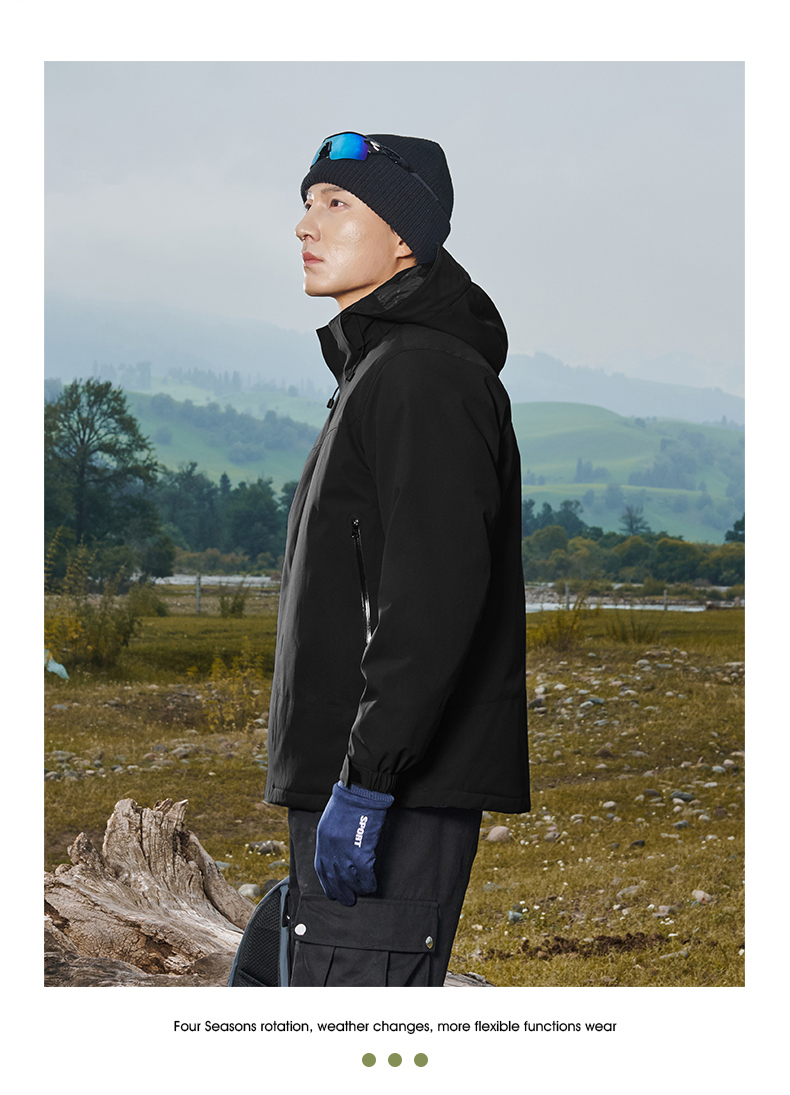 Graphene heat-collecting lotus leaf water-repellent jacket with cotton and one-piece jacket for men H09-LW79659