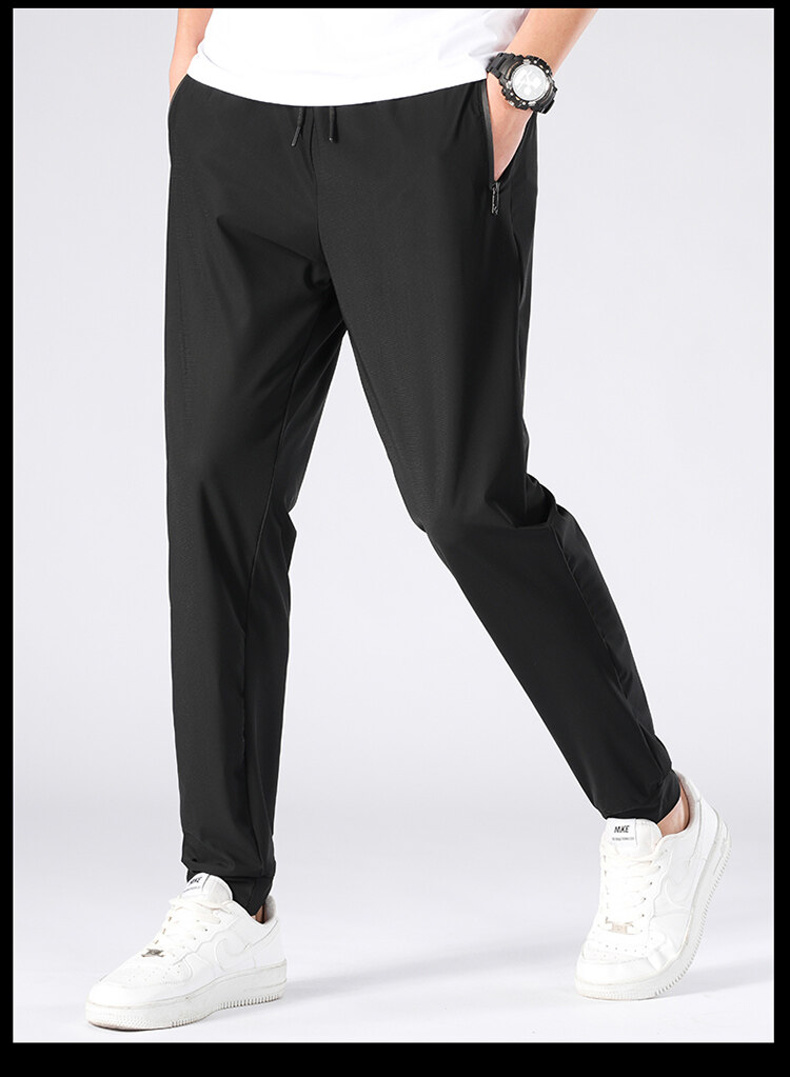 Ice silk trousers with cuffs for men and women H16-020 cuffs