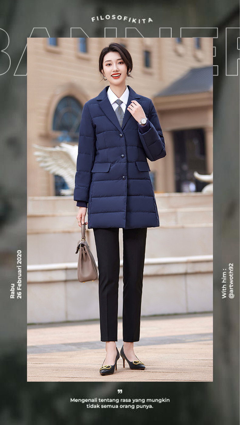 Lapel Thickened Down Cotton Jacket Mid-Length Women Model DY7-253 Women Model