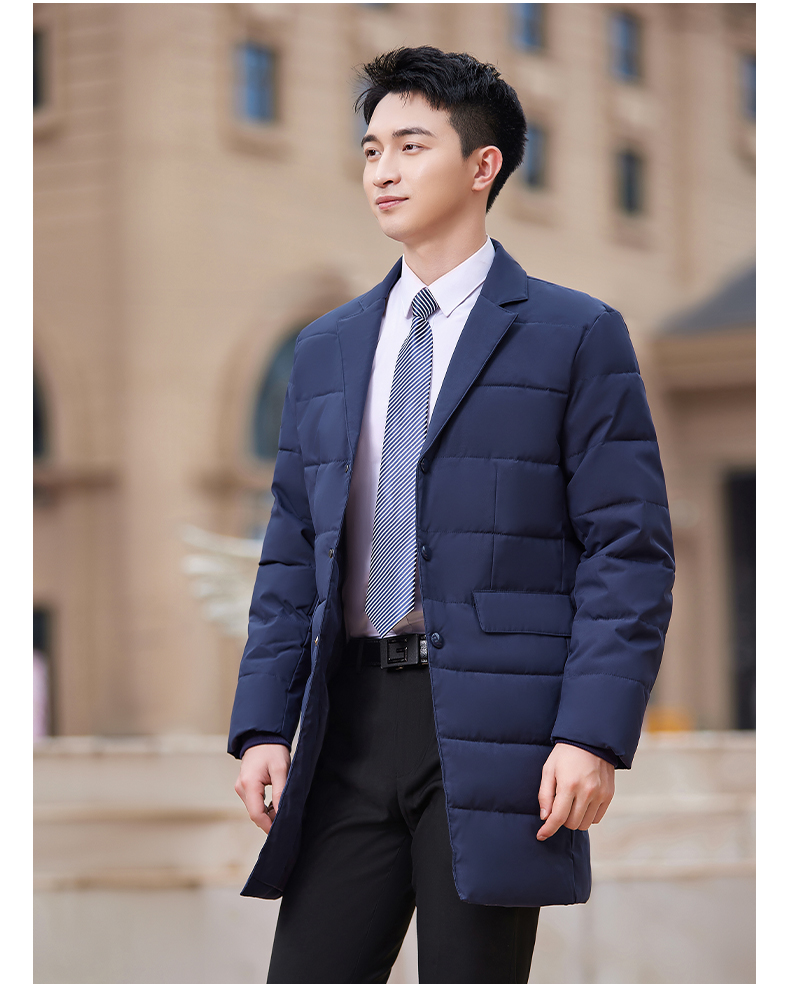 Lapel Thickened Down Cotton Jacket Mid-Length Men Style DY7-253A Men Style