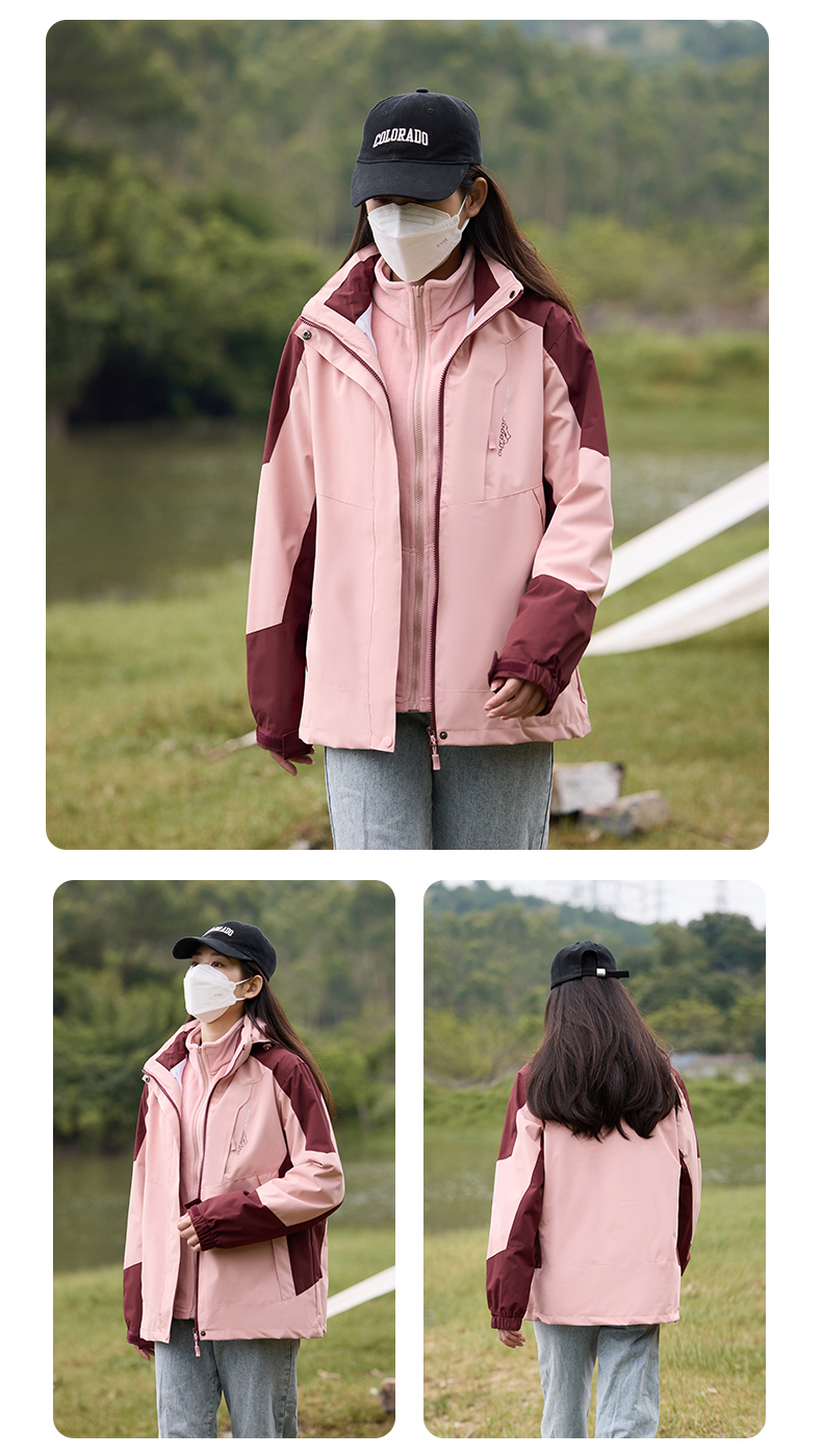 Hard shell couple three-in-one jacket KS-1818S women