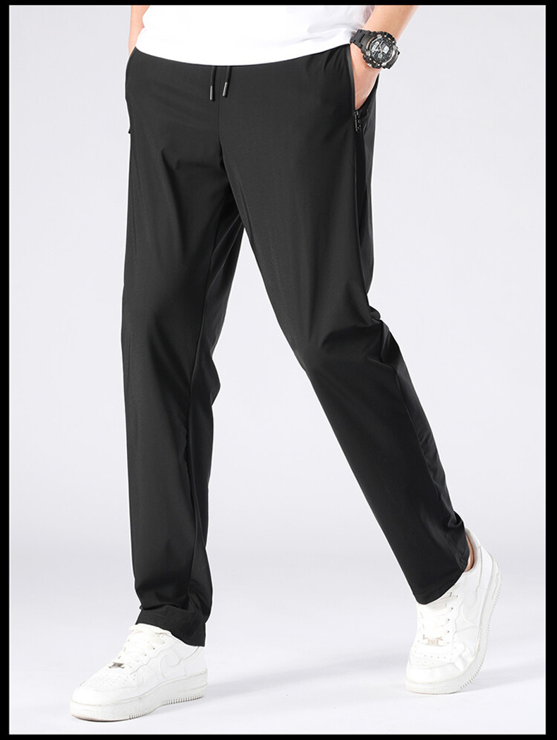 Ice silk trousers with cuffs for men and women H16-020 cuffs