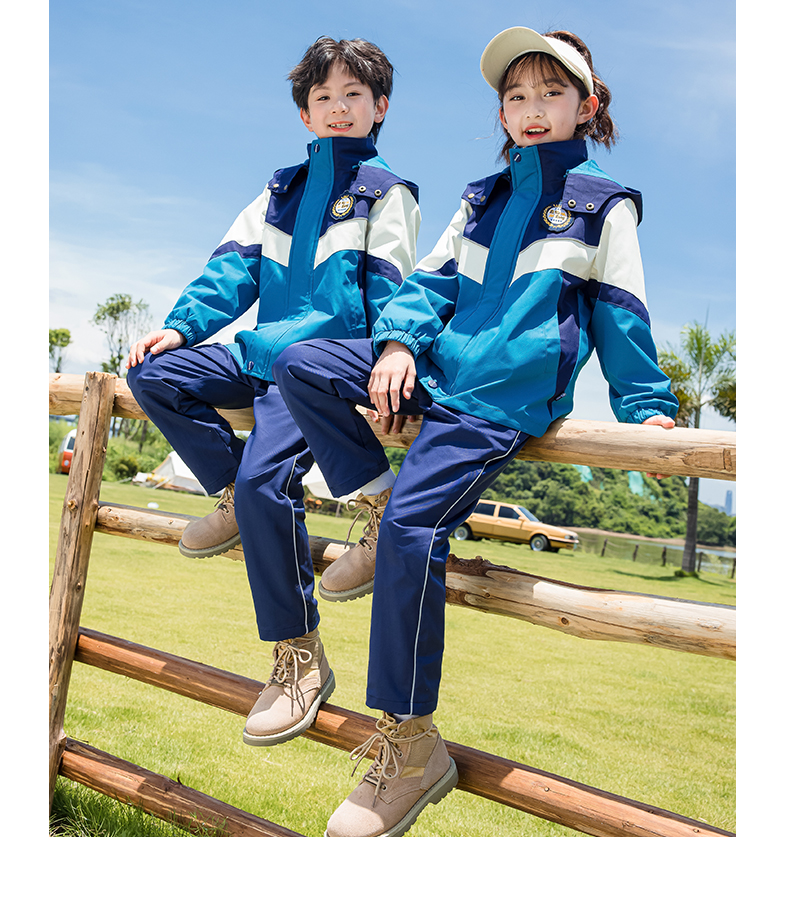 Children outdoor waterproof warm jacket three-piece set 455-9377