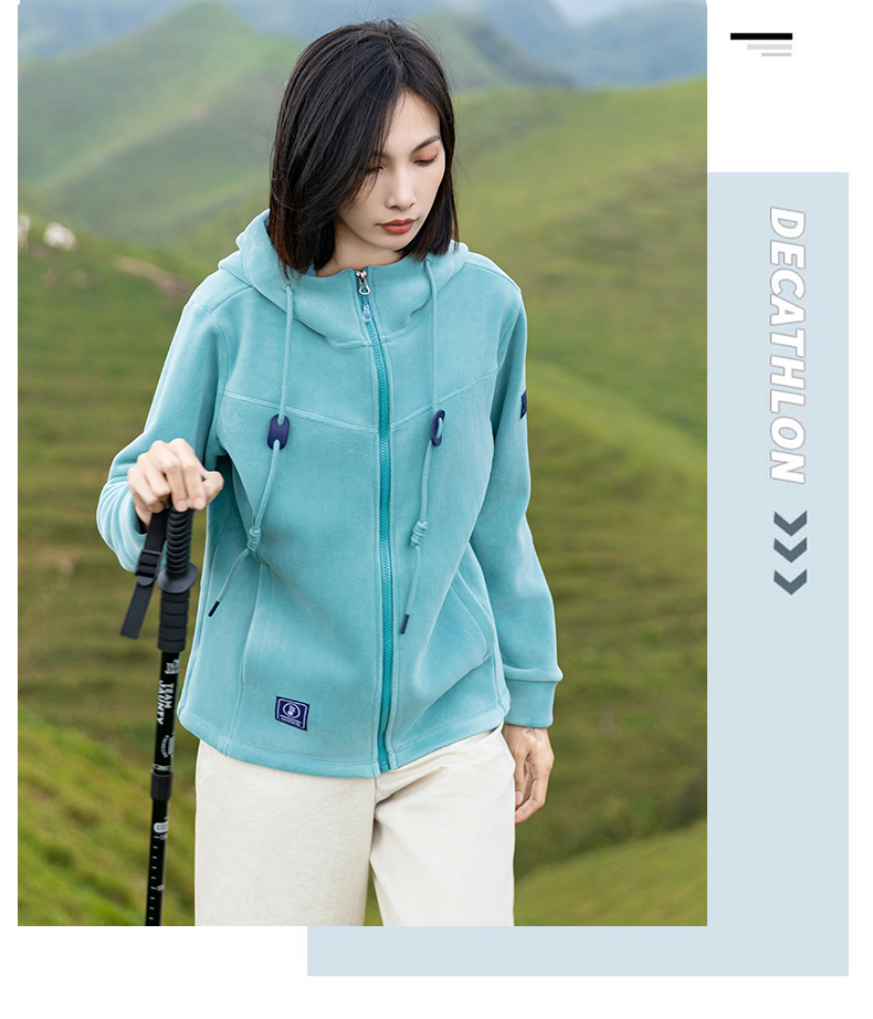 480g double-sided composite polar fleece fleece hooded jacket KG2-5316 for women