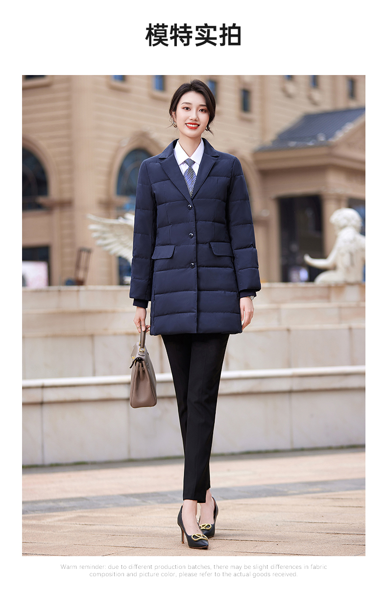 Lapel Thickened Down Cotton Jacket Mid-Length Women Model DY7-253 Women Model