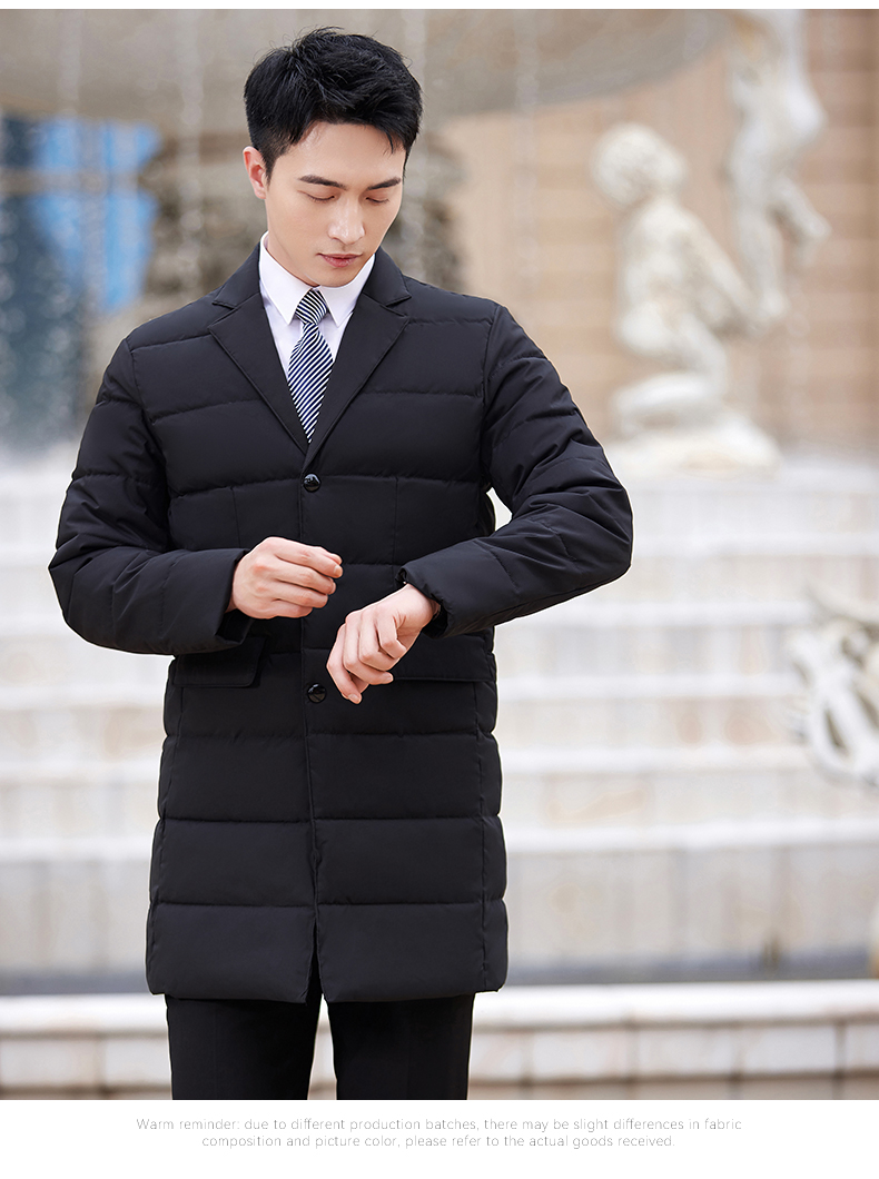 Lapel Thickened Down Cotton Jacket Mid-Length Men Style DY7-253A Men Style