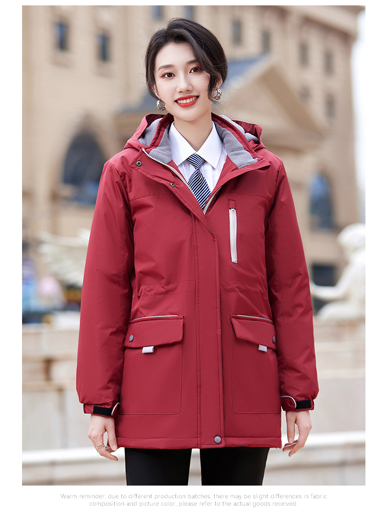 Autumn and winter warm hooded large pocket cotton jacket for women DY7-2289