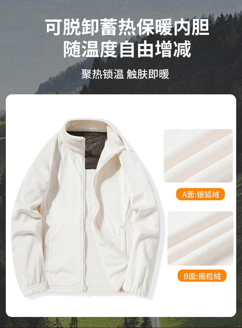 Outdoor detachable liner three-in-one jacket KM1-8888