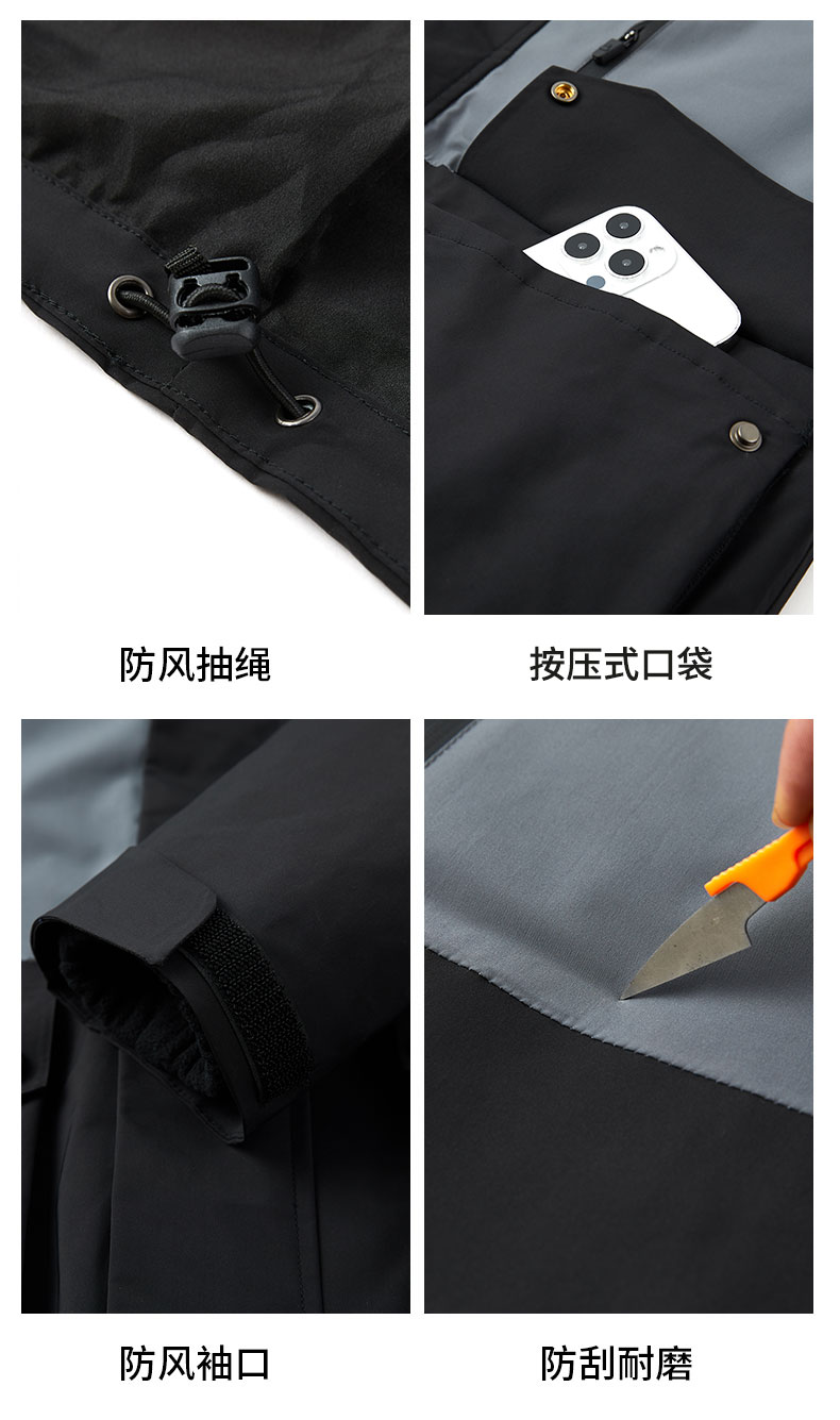 Color matching YKK zipper hot glue three-in-one jacket with detachable down liner ZT1-9022 down model