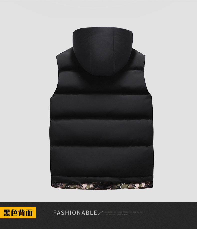 Autumn and winter warm camouflage hooded cotton vest for men and women KL-AS2599