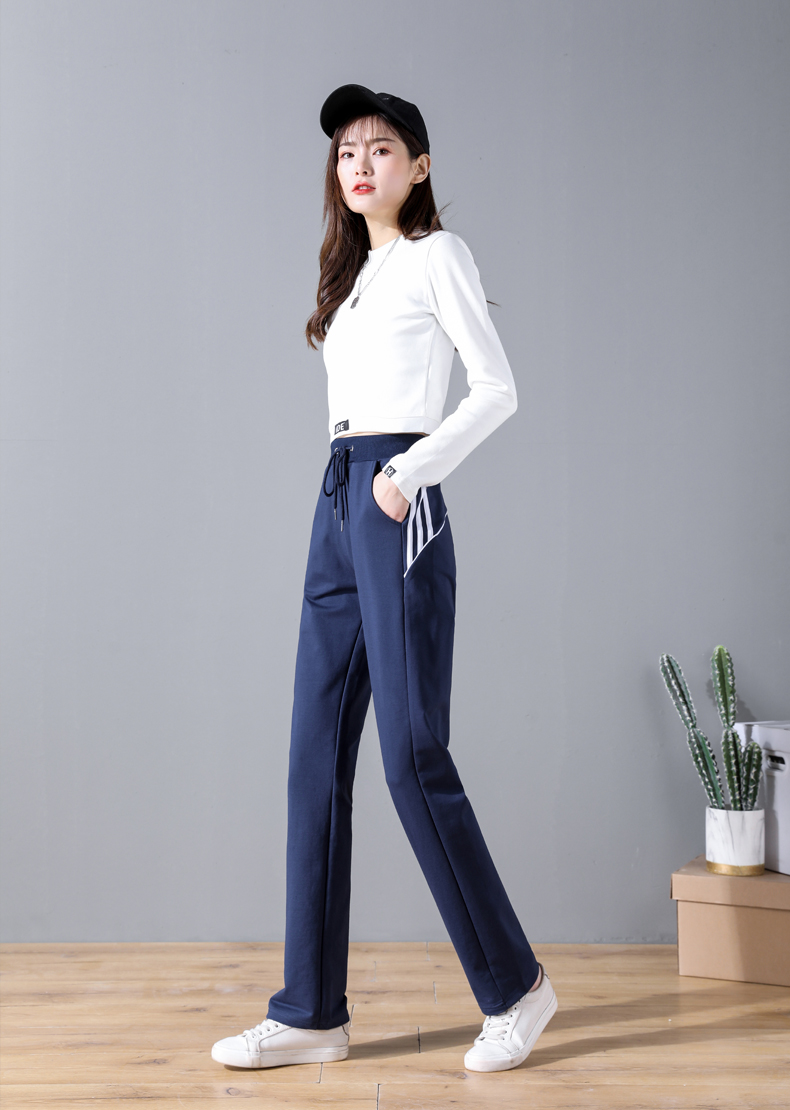 Loose straight elastic drawstring casual pants for women G32-CR206