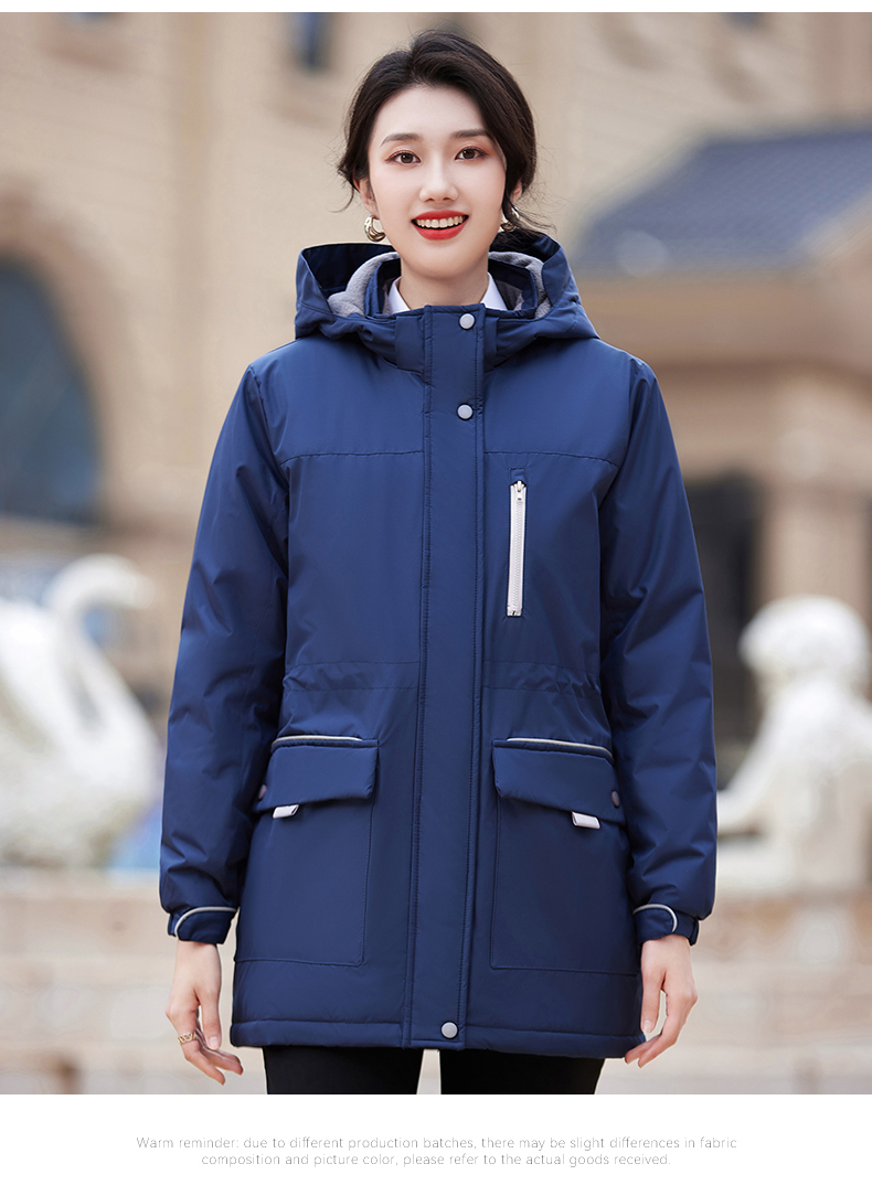 Autumn and winter warm hooded large pocket cotton jacket for women DY7-2289