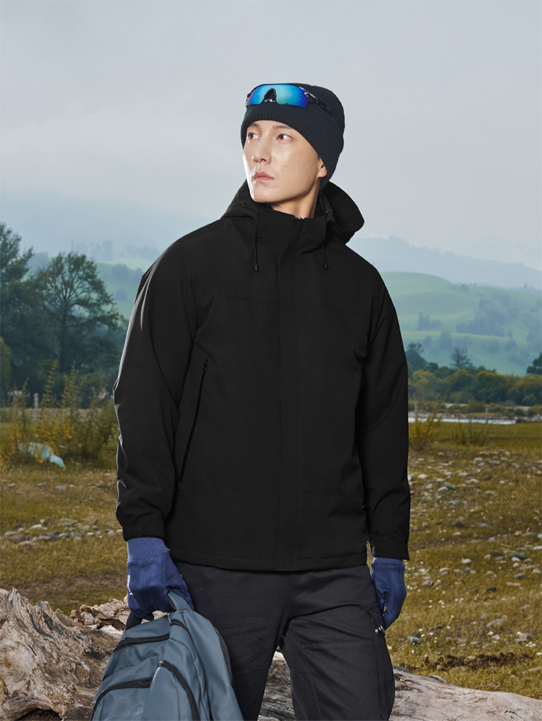 Graphene heat-collecting lotus leaf water-repellent jacket with cotton and one-piece jacket for men H09-LW79659