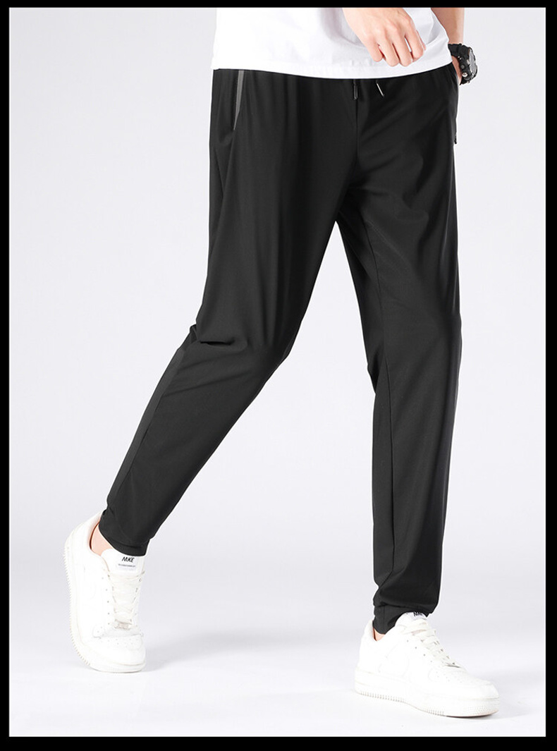 Ice silk trousers with cuffs for men and women H16-020 cuffs