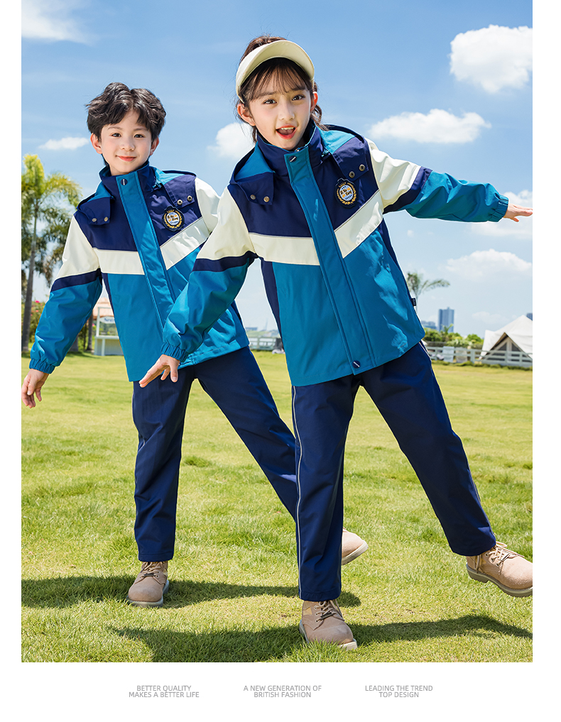 Children outdoor waterproof warm jacket three-piece set 455-9377