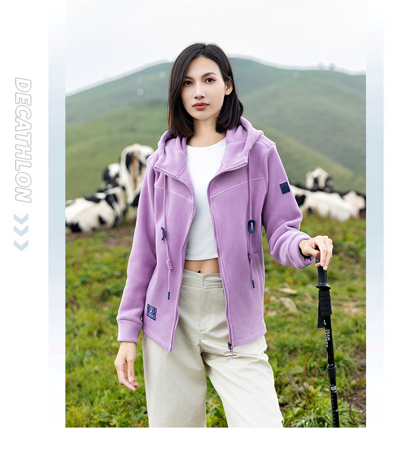 480g double-sided composite polar fleece fleece hooded jacket KG2-5316 for women