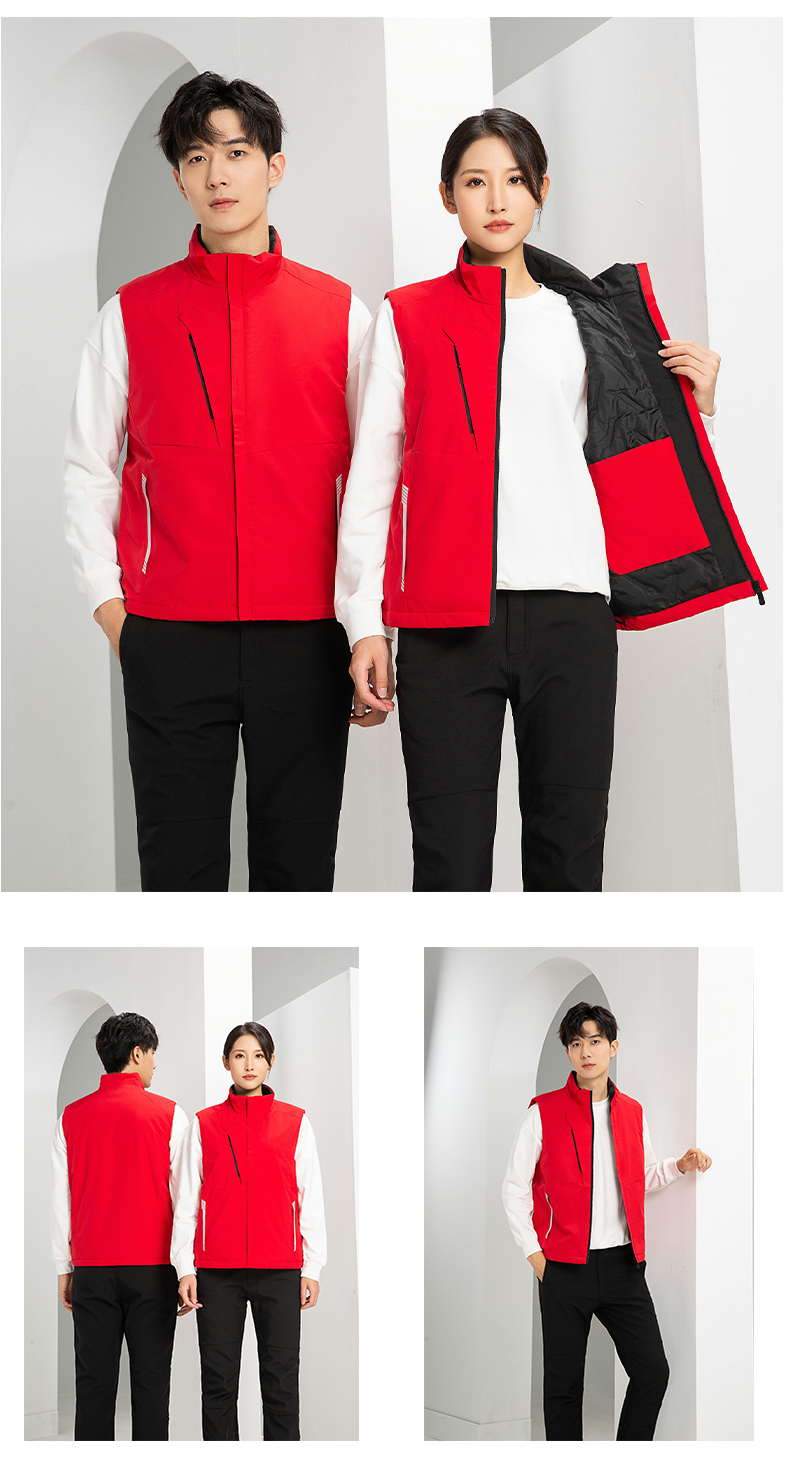 Polyester pongee zipper jacket vest for men and women YZ03-G9906