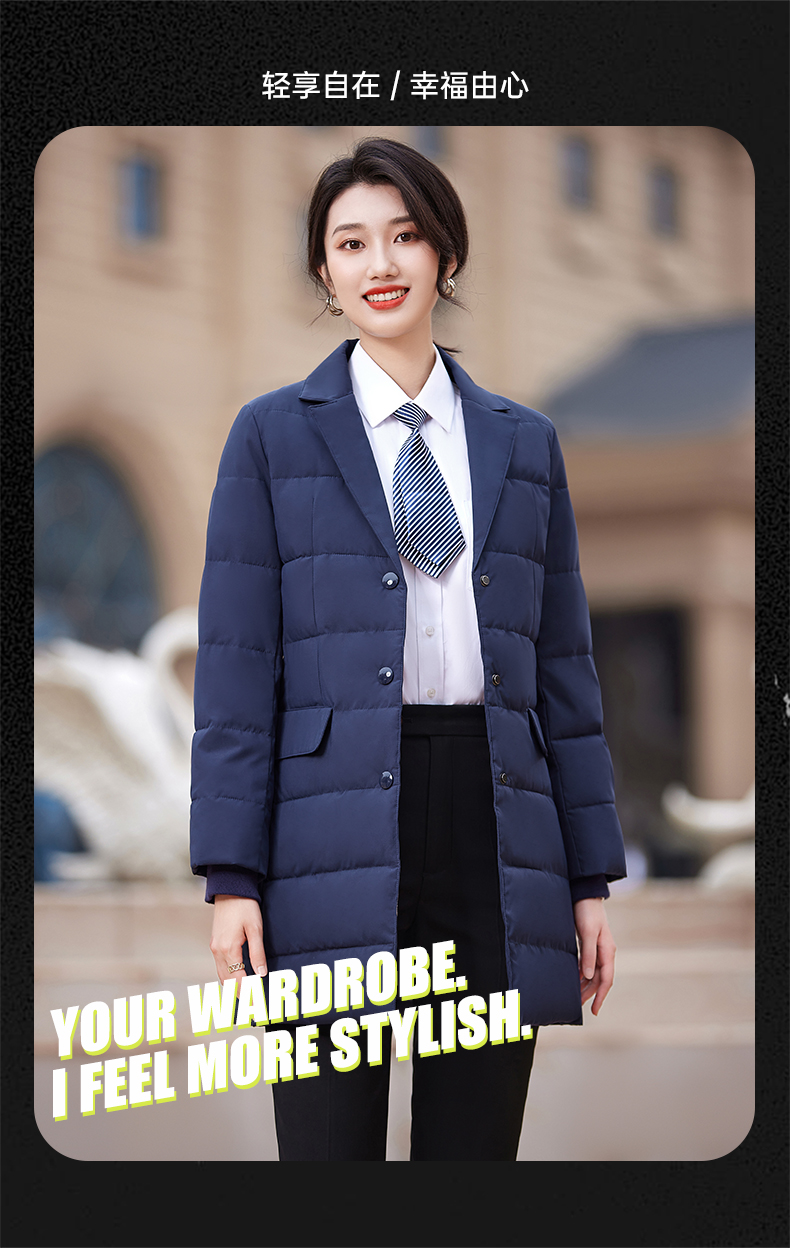 Lapel Thickened Down Cotton Jacket Mid-Length Women Model DY7-253 Women Model