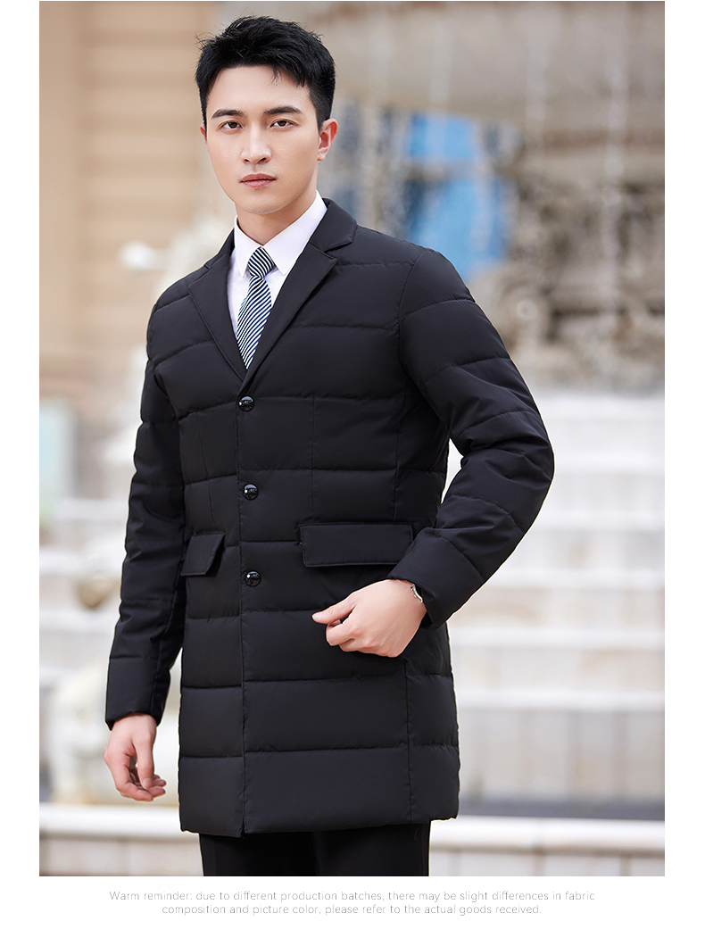 Lapel Thickened Down Cotton Jacket Mid-Length Men Style DY7-253A Men Style