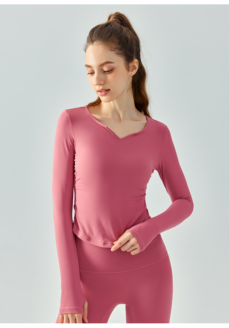 220g loose V-neck yoga suit long sleeve Z07-DSL637