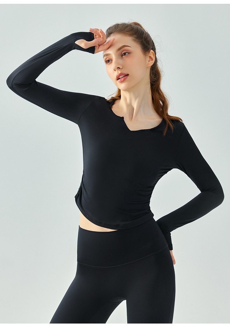 220g loose V-neck yoga suit long sleeve Z07-DSL637