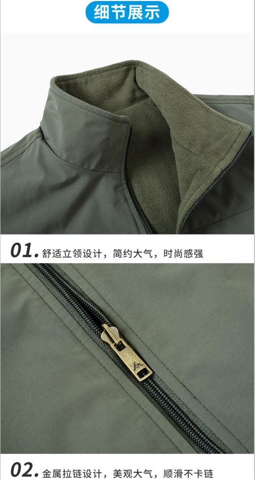 Thickened fleece warm double-sided vest E01-7929R