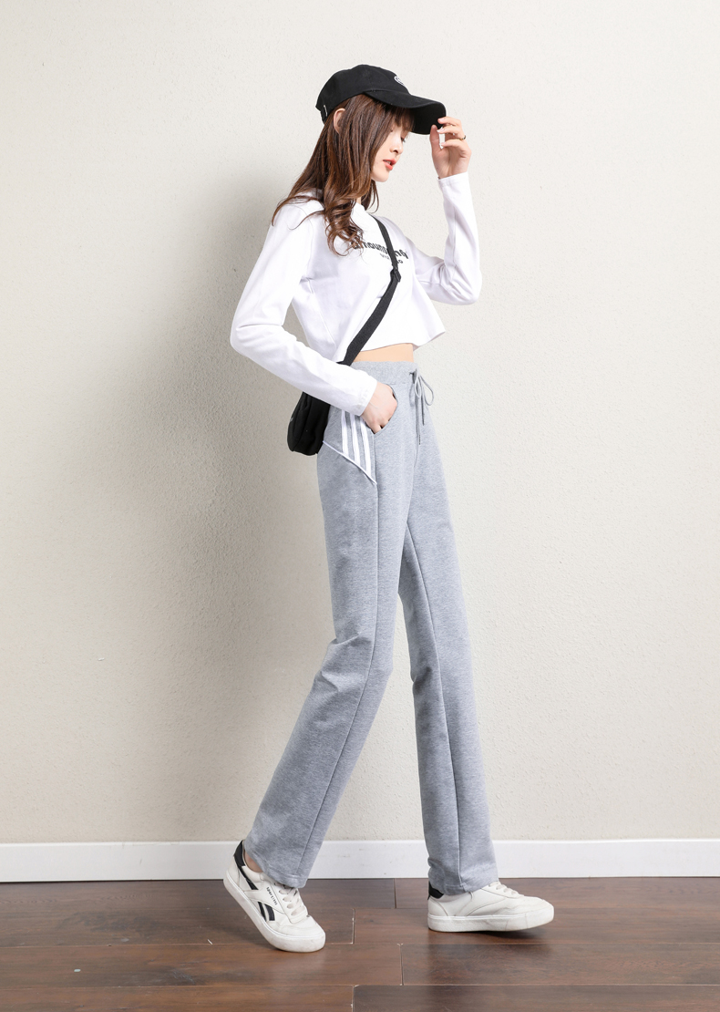 Loose straight elastic drawstring casual pants for women G32-CR206