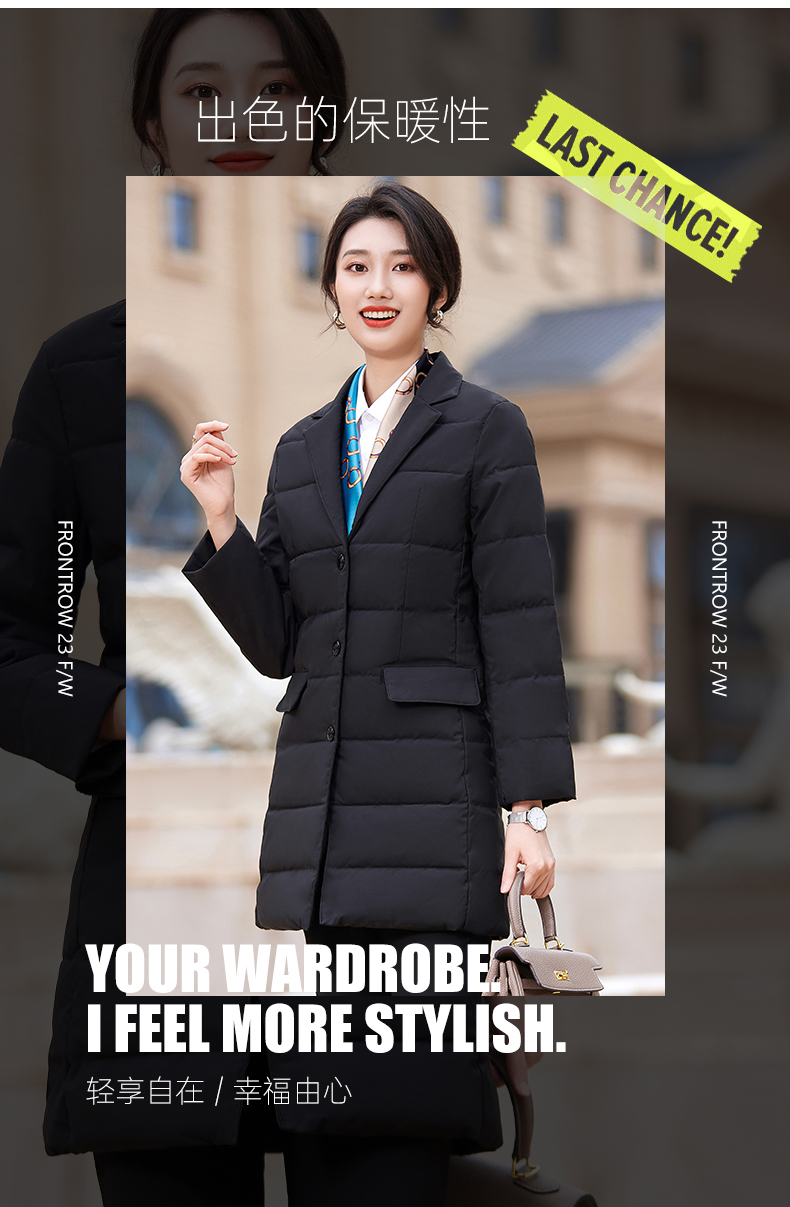 Lapel Thickened Down Cotton Jacket Mid-Length Women Model DY7-253 Women Model