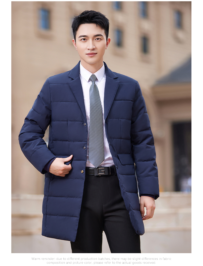 Lapel Thickened Down Cotton Jacket Mid-Length Men Style DY7-253A Men Style