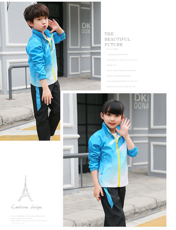 Comfortable outdoor leisure long-sleeved zipper suit parent-child style KH2-553-8819 cardigan suit