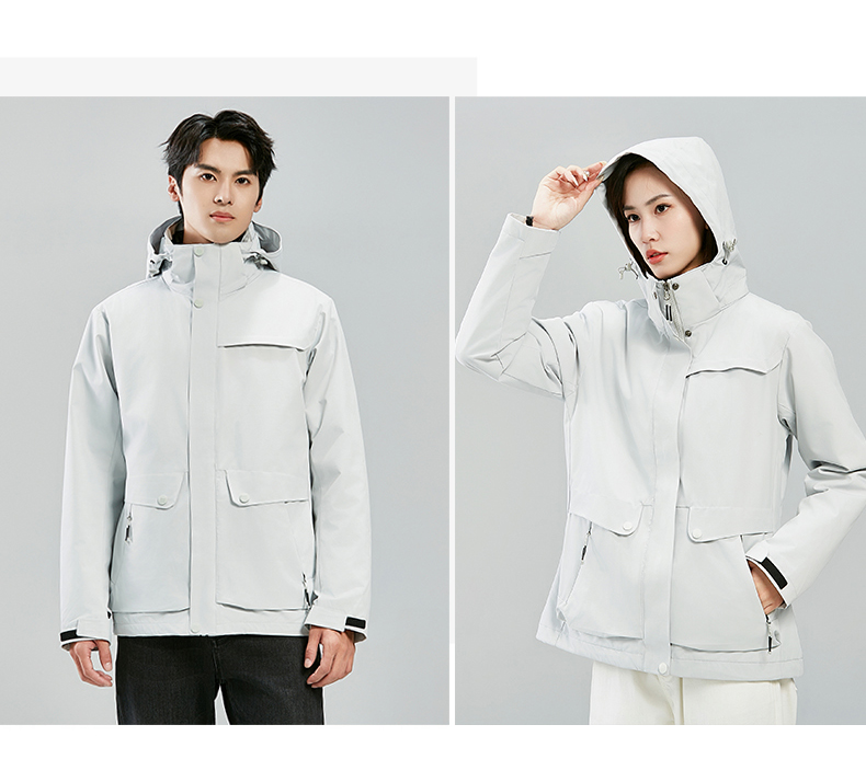 Outdoor detachable down three-in-one couple jacket KE-7018