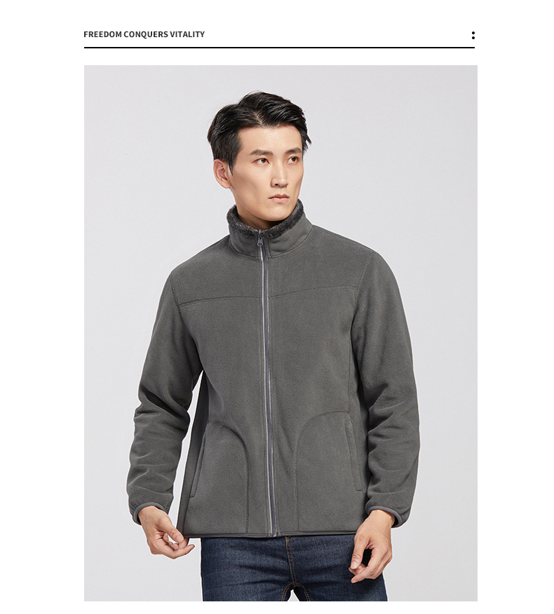 Upgraded version of double-sided fleece jacket for men H09-K1009A