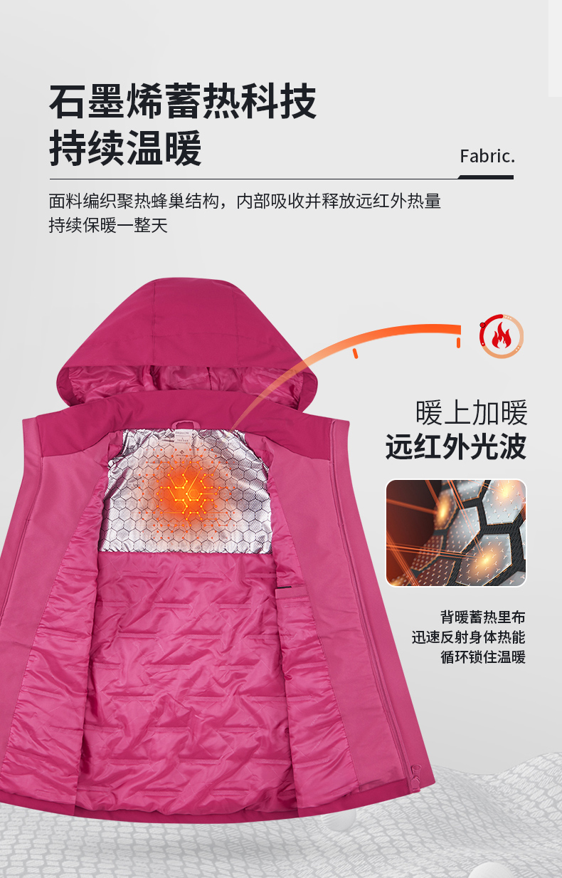 Graphene heat-collecting lotus leaf water-repellent jacket with cotton and one-piece jacket for women H09-LW79660