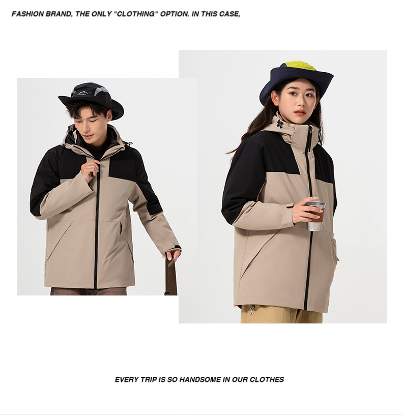 Down liner color matching three-in-one detachable jacket general style M03-C05Y